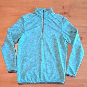 Ping Men's Quarter-Zip Sweater Jacket in Teal Blue